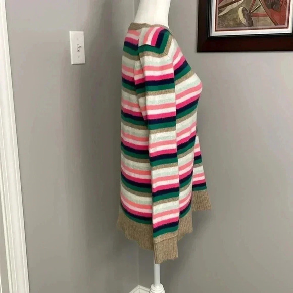 J Crew Wool Blend Long Sleeve Striped Crewneck Sweater Size Small - Picture 3 of 7